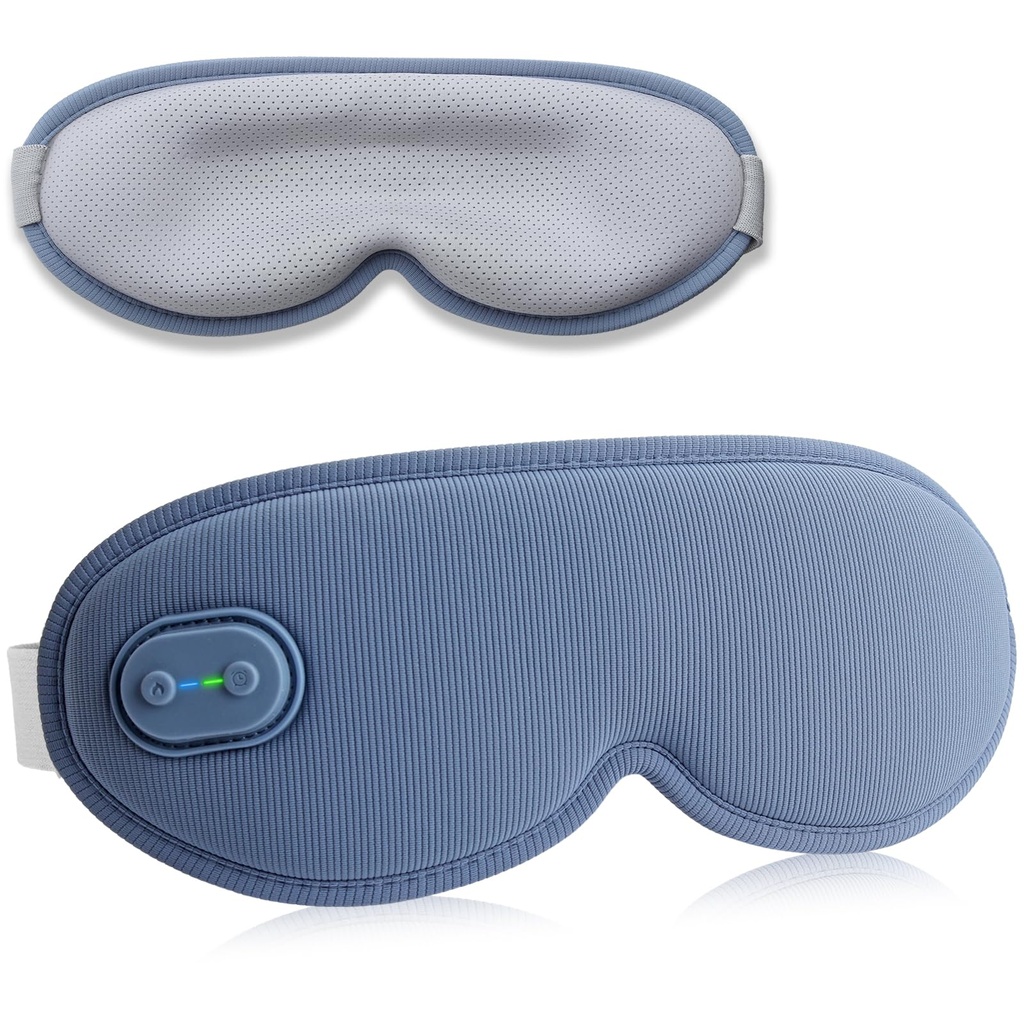 VINTEAM Cordless Heated Eye Mask with 3 Heat & Timer Settings, 3D Contoured Blackout Design