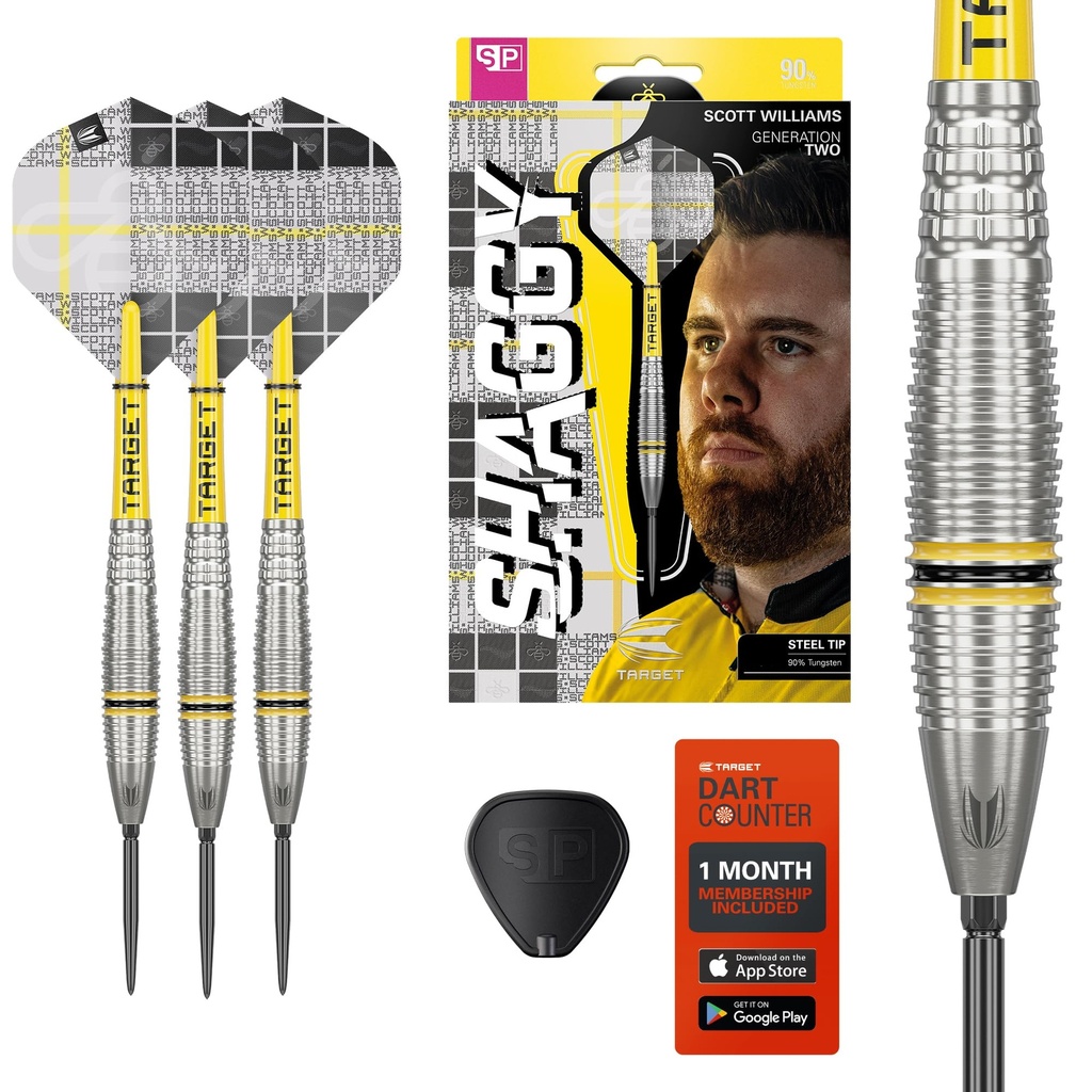Target Darts Scott Williams Generation 2 Swiss Point Steel Tip Dart Set, 23G | Player Edition