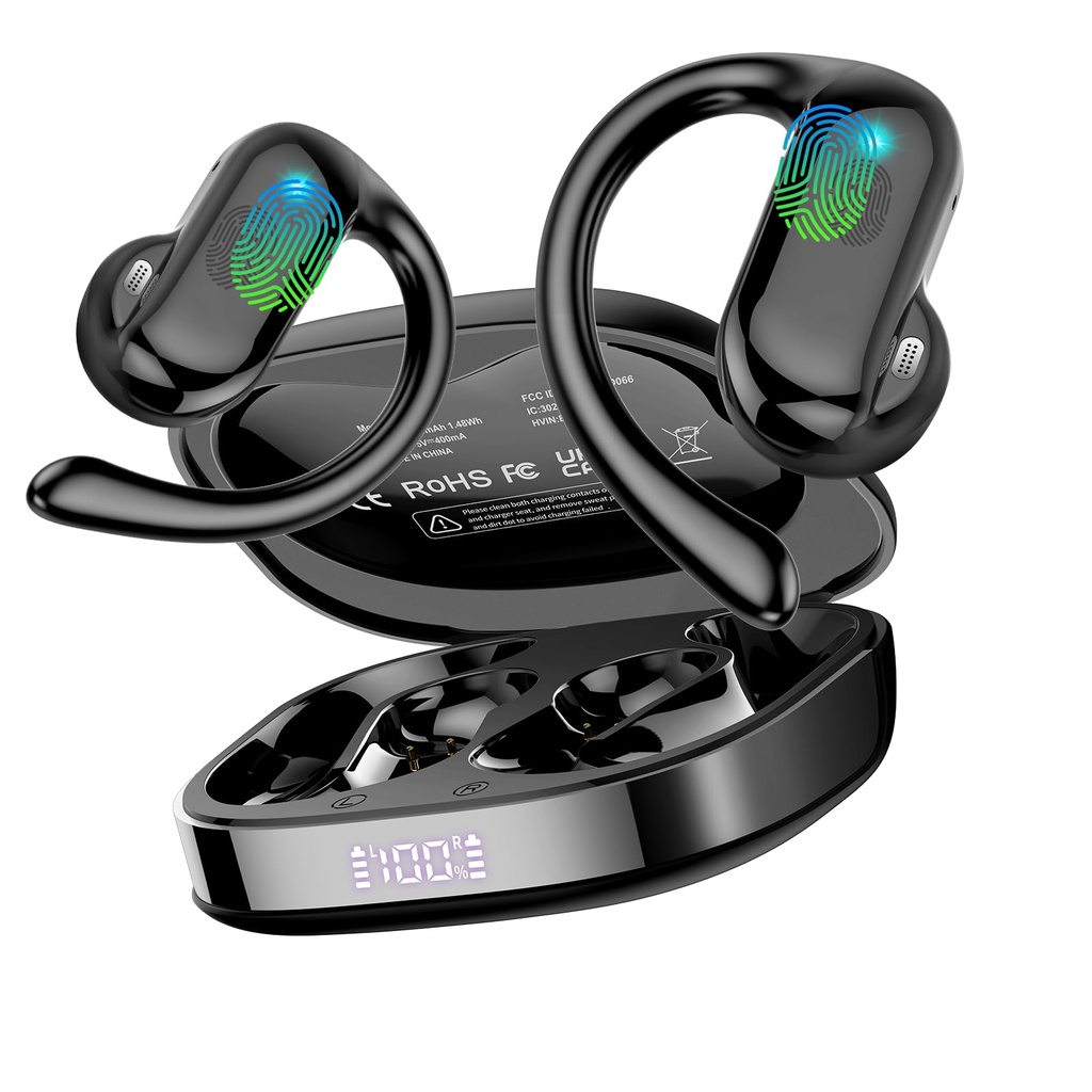 DUSONLAP Wireless Earbuds, Bluetooth 5.4 Open Ear Headphones with Ear Hooks, 42H HiFi 