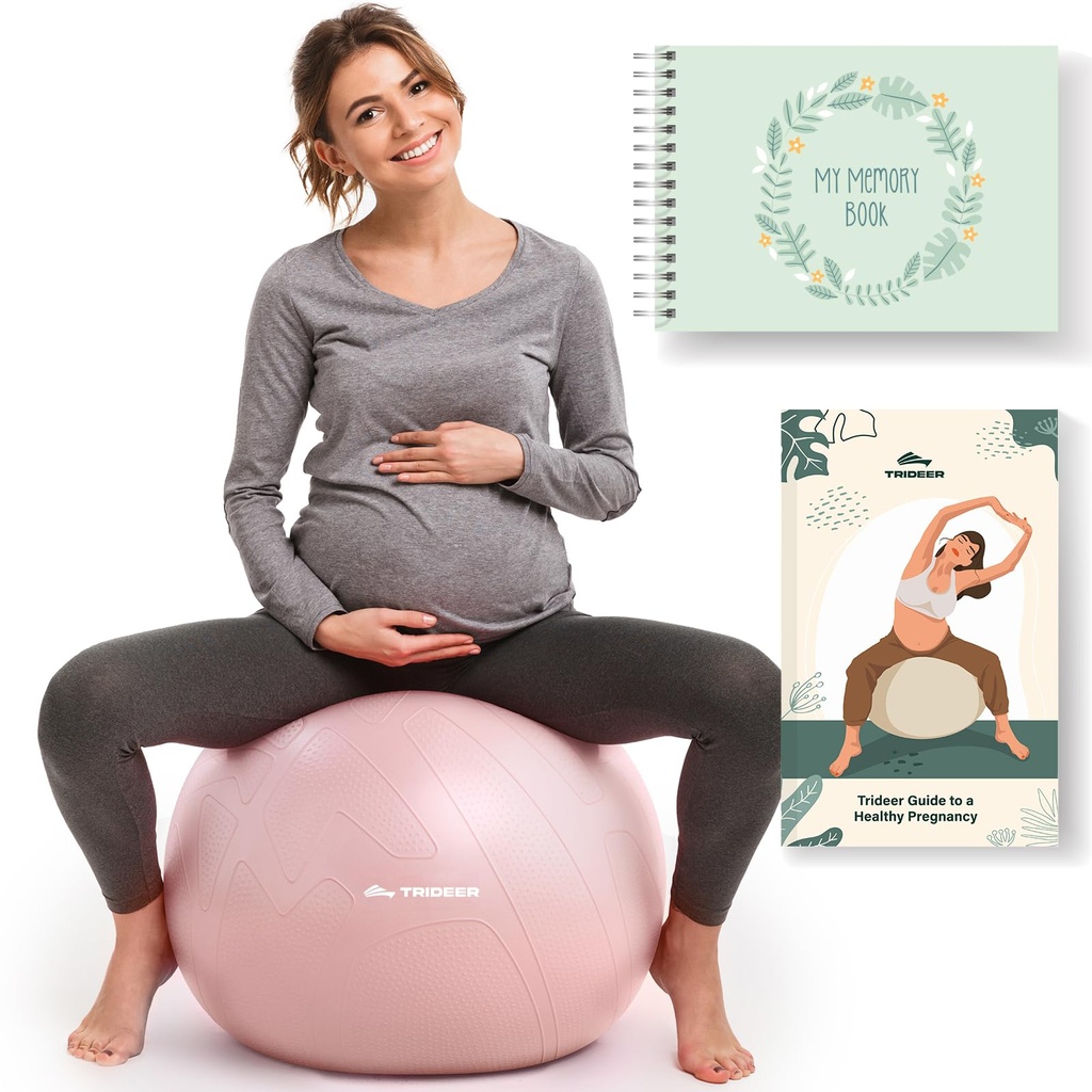 Trideer Pregnancy Ball - Exercise & Yoga Ball for Labor, Maternity & Postpartum Recovery, E