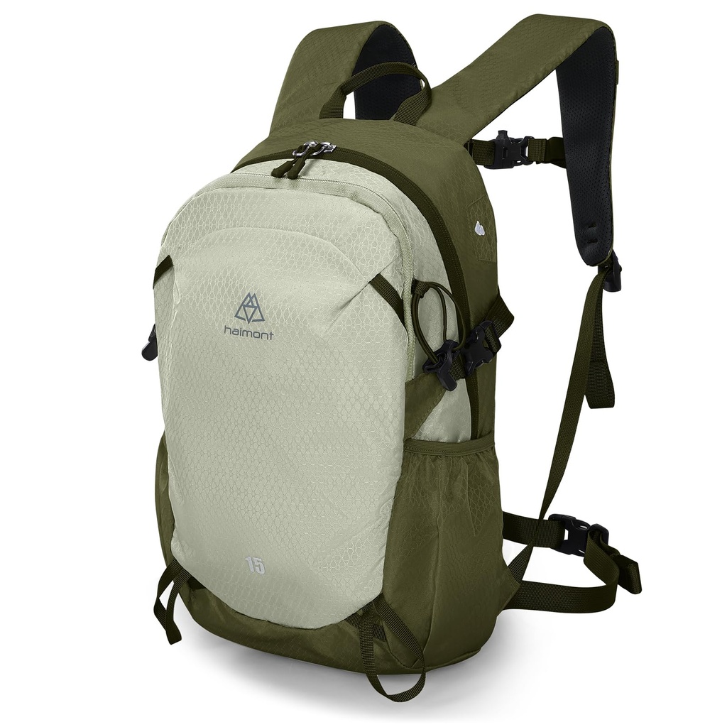 Haimont Hiking Backpack 15L Lightweight Daypack for Men and Women, Water-Resistant Rucksack