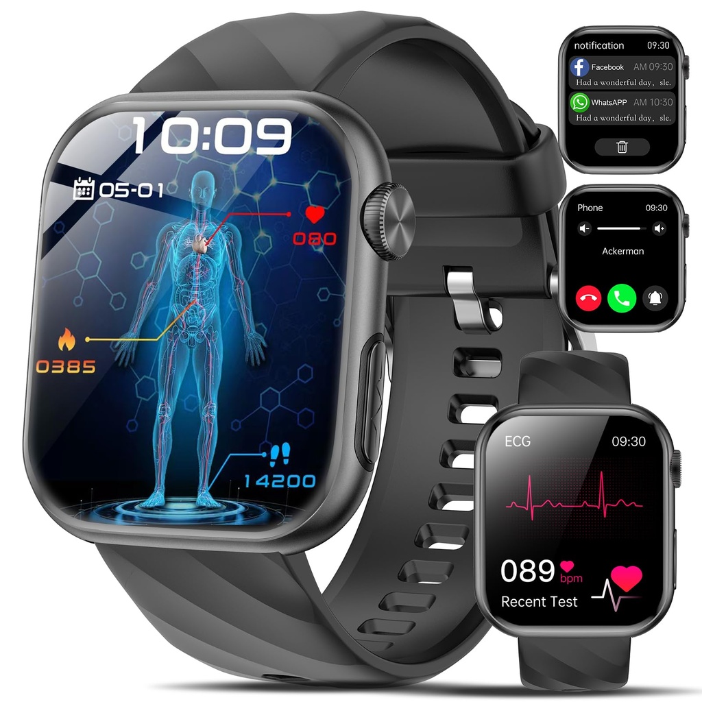 Marsyu 2026 New Smartwatch ECG+HRV/Blood Pressure/BMI Men Women 1.97" AMOLED Health Watch