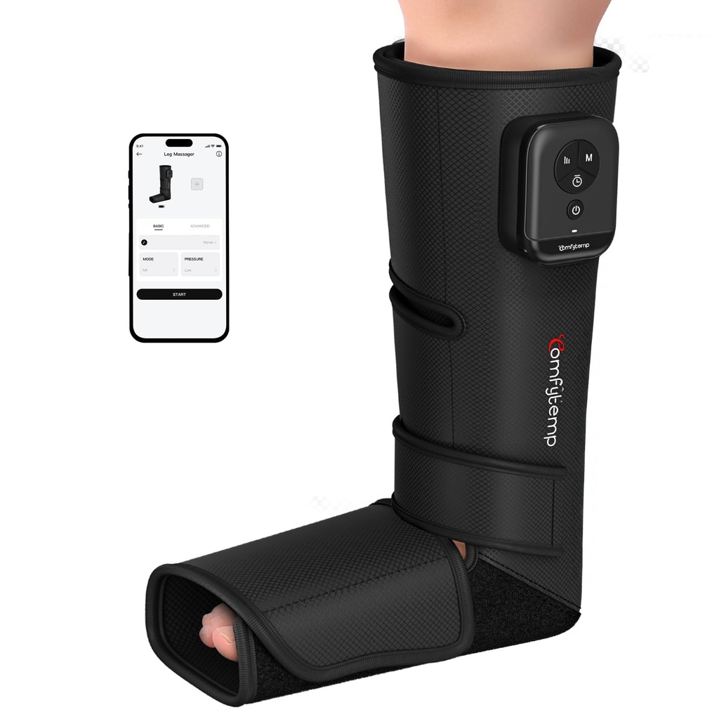 Comfytemp Cordless Leg Massager for Circulation & Muscle Discomfort, Portable Foot and Calf