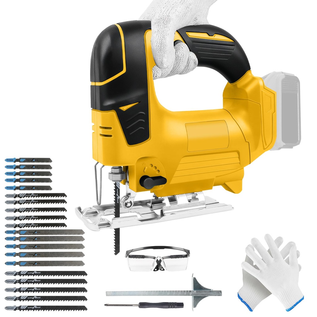 Cordless Jigsaw Compatible with Dewalt 18V 20V Battery, Electric Jig Saw with 4 Orbital Set