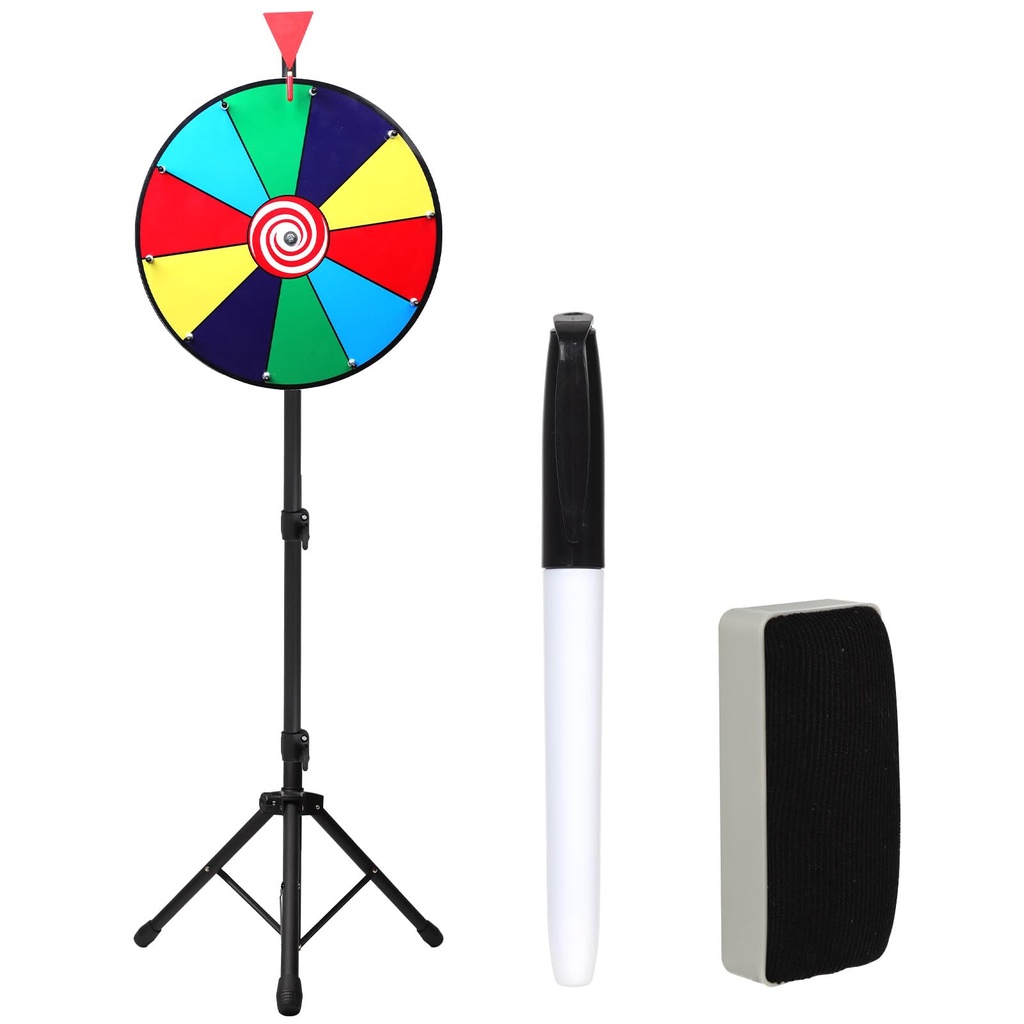 Diegimr Spinning Prize Wheel, 16 Inch Tabletop Spinner 10 Slots Tabletop Prize Wheel Spinner