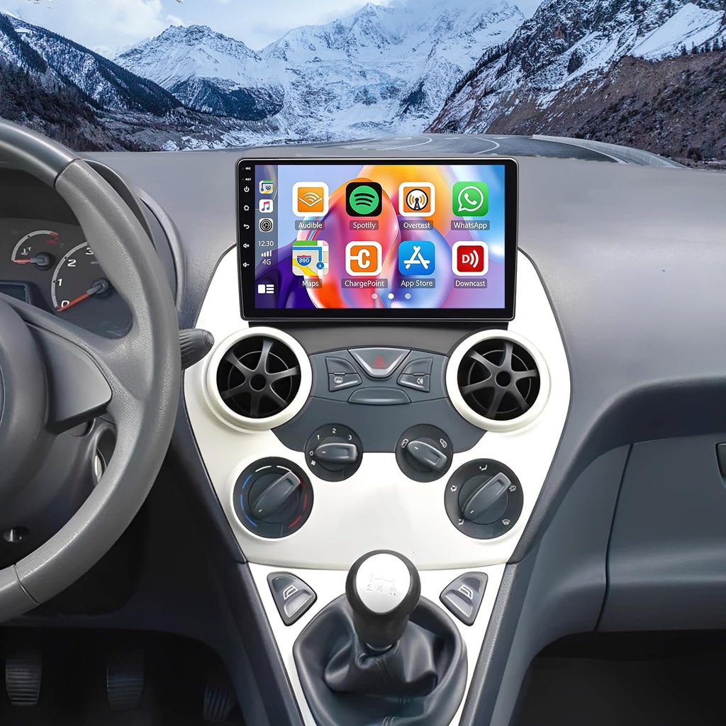 4+64G Android 14 Car Stereo for Ford Ka 2008-2014 Double Din Car Radio with Wireless Carplay