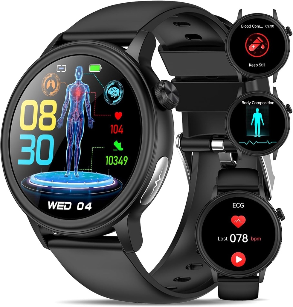 2026 Smart Watch for Men Women with ECG Blood Pressure Sleep Apnea Monitor 1.39" Health Fitness