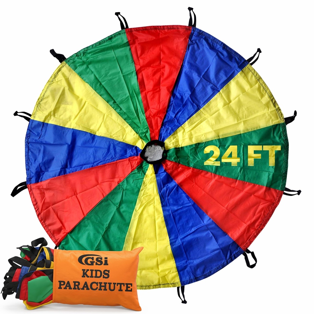 GSi Kids Play Parachute Rainbow Parachute Toy Tent Game for Children Gymnastics Cooperative