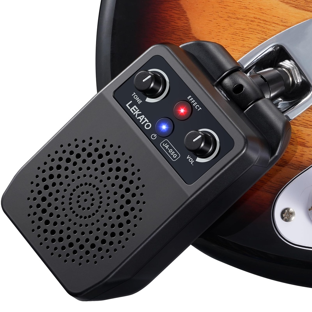 LEKATO Guitar Amp Portable 5W, Plug in Mini Electric Guitar Amplifier, Rechargeable Pocket 