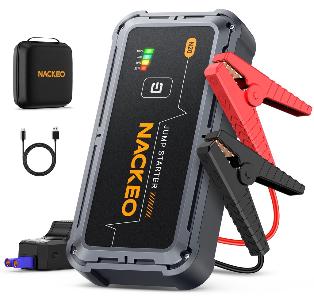 7000A Jump Starter Power Pack, 12V Car Battery Booster Jump Starter for Up to All Gas and 1