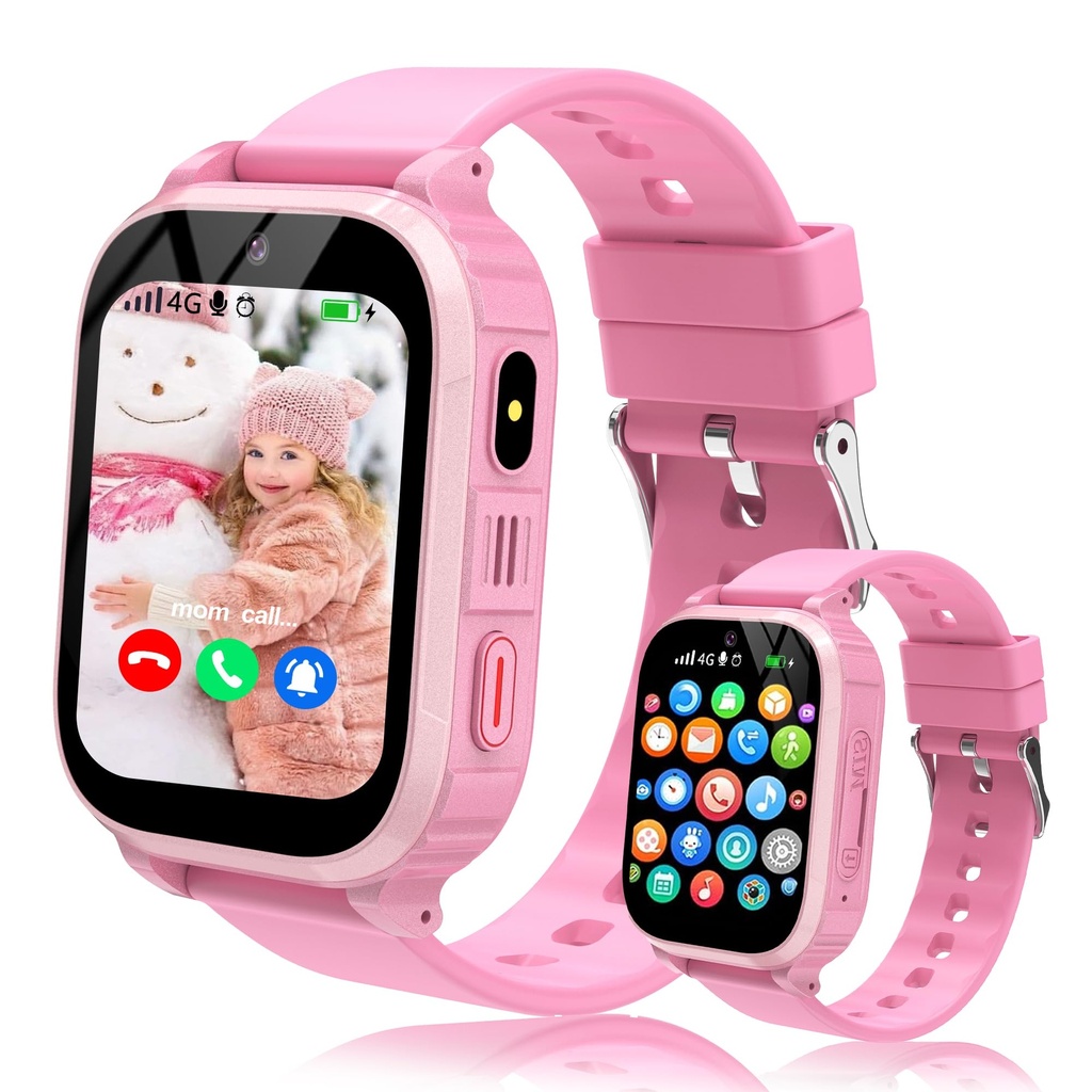 GPS Kids Smart Watch for Girls, IP68 4G Kid Smartwatch with SOS Call and Voice Chat, School