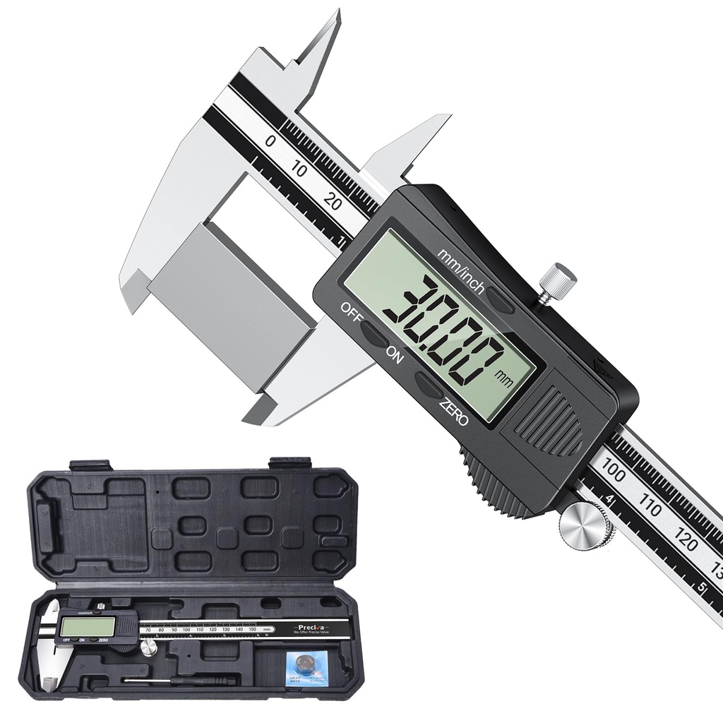 Digital Vernier Caliper, Preciva 150mm Electronic Precision Calipers Measuring Tool with LC