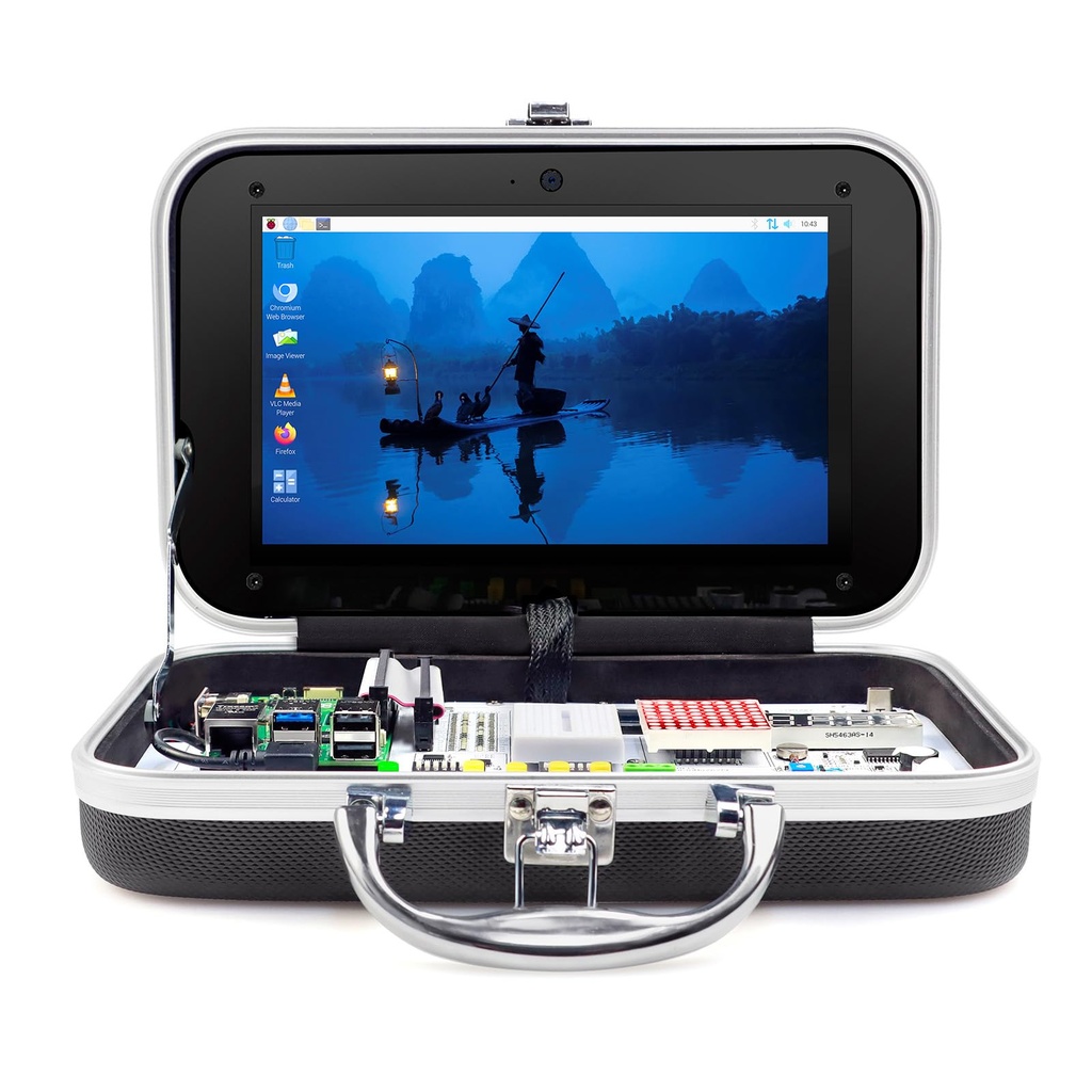 For Raspberry Pi 5 8GB Kit, ELECROW CrowPi Advanced Kit Pre-installed 9-inch Monitor, Raspberry