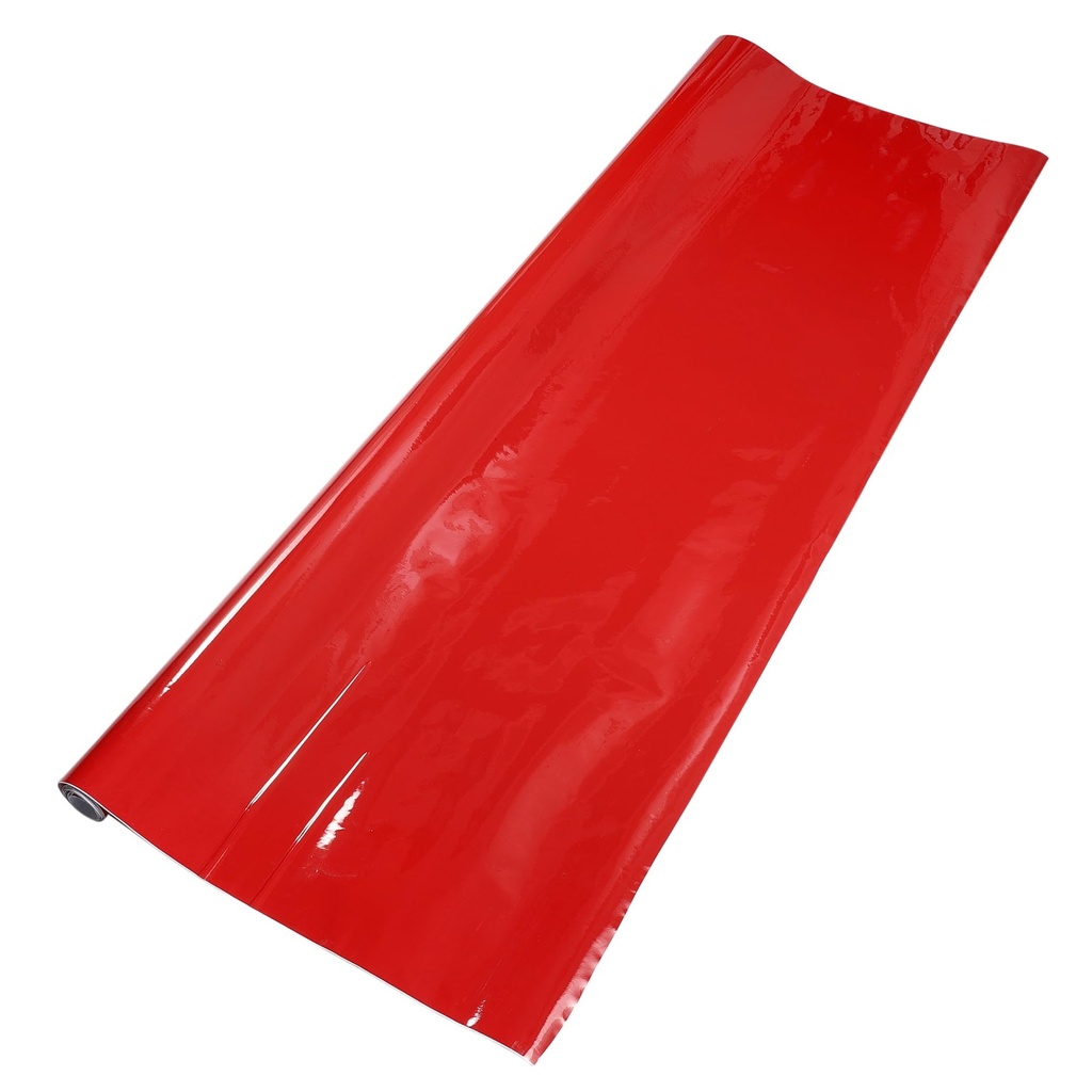 Partuto 1 Pc Universal Car Wrap Film Car Vinyl Wrap Cover Protective PVC Bright Red 25 ft 