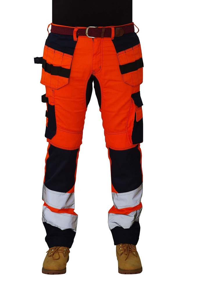 HASHOOB Mens Hi Viz Work Trousers Cargo Combat Army Trousers ARW-01 (ARW5, 36W X 34L)