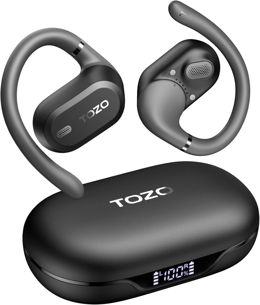 TOZO OpenWear Open-Ear Headphones, AI Translation Earbuds for 164 Languages, Bluetooth 5.4
