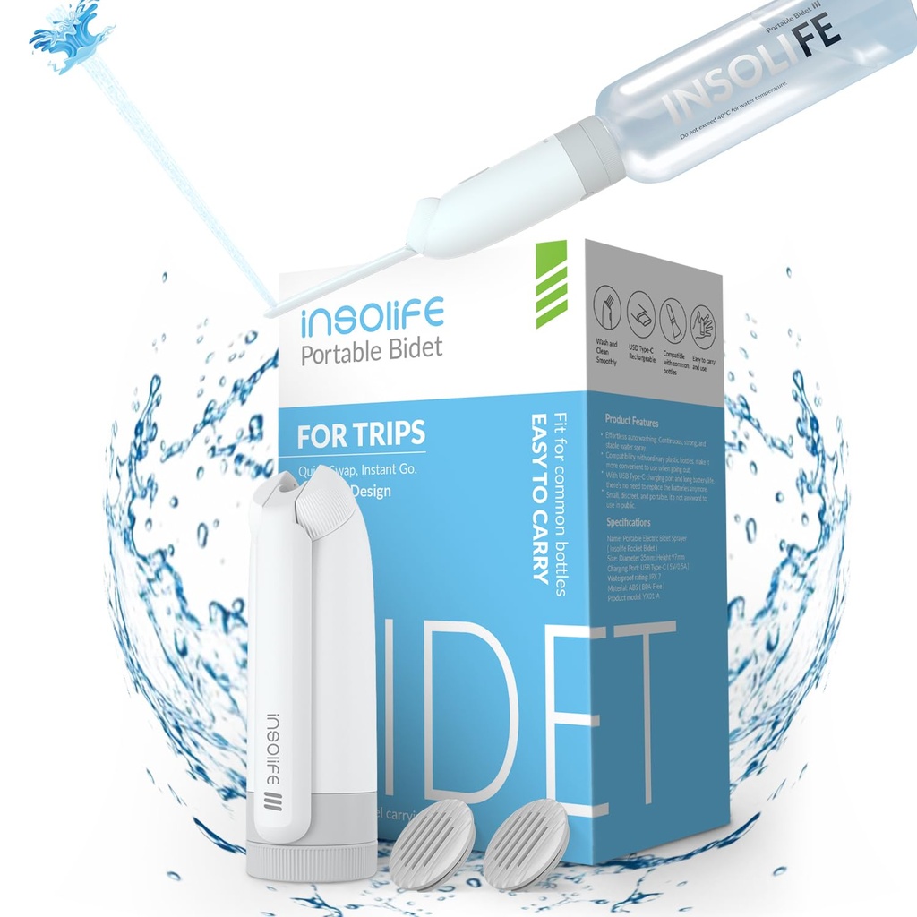 insolife Portable Bidet | High Pressure Portable Electric Bidet for Men Women Hygiene Clean