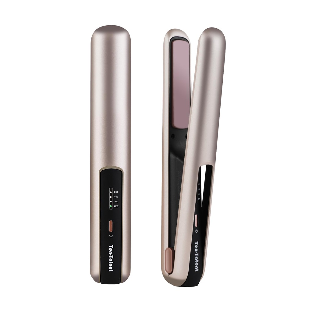 Cordless Hair Straightener and Curler 2-in-1, Wireless Portable Flat Iron Straighteners 
