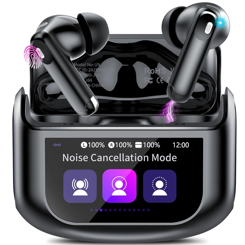 2026 Wireless Earbuds, Bluetooth 5.4 Headphones In Ear with Multifunctional Touch Screen, 4