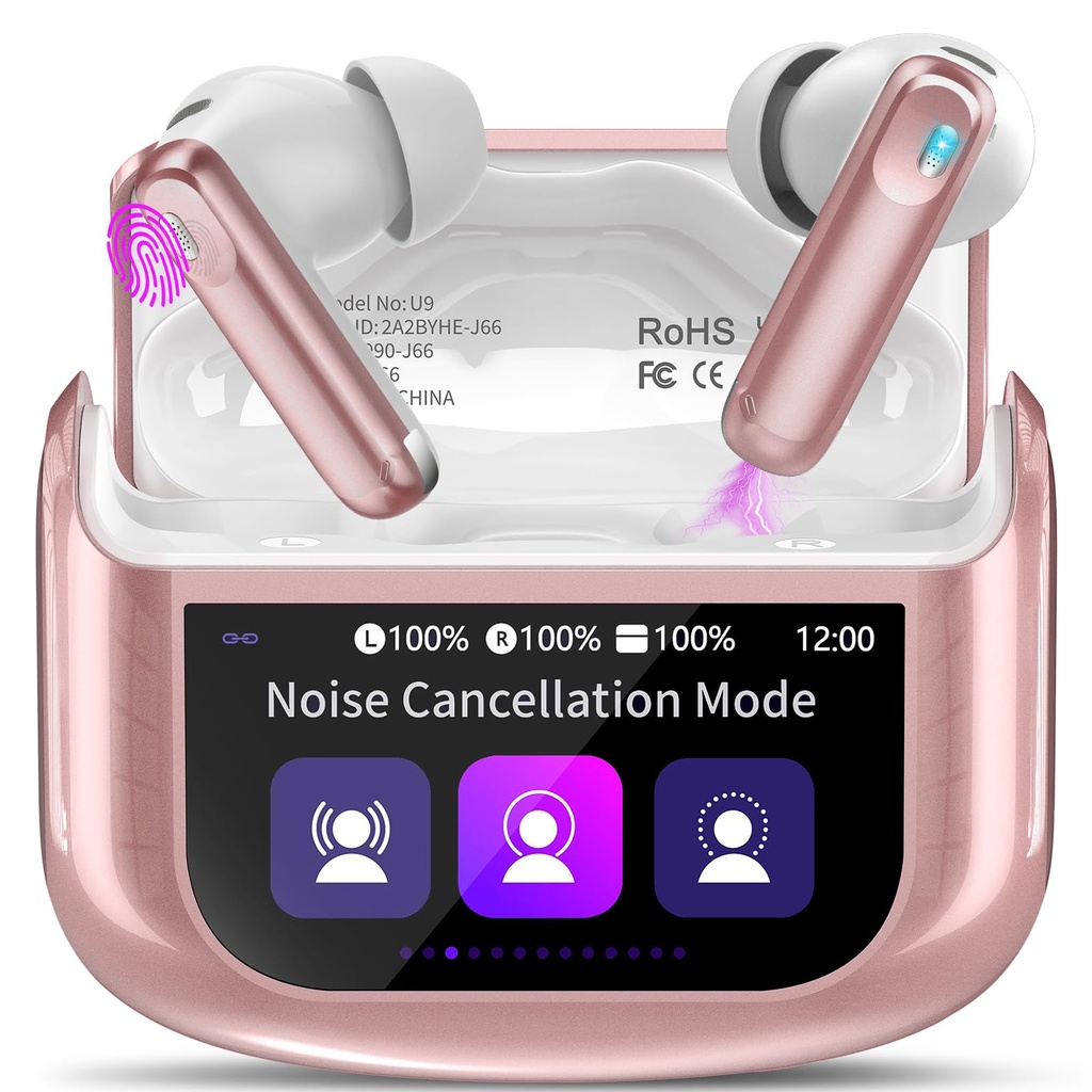Wireless Earbuds, Bluetooth 5.4 Headphones In Ear with Multifunctional Touch Screen, 48H Hi