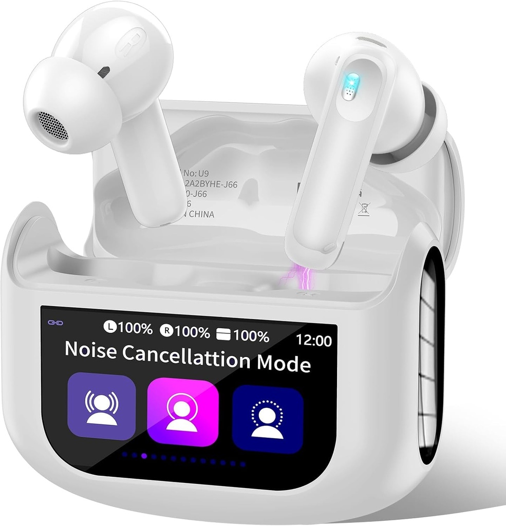 Wireless Earbuds, Bluetooth 5.4 Ear buds with Multifunctional Touch Screen, 48H Bass Stereo