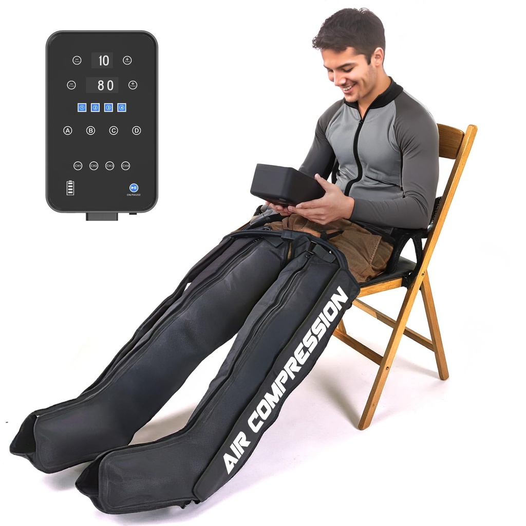 Air Compression Therapy System for Leg Recovery, Rechargeable Leg Compression Massager