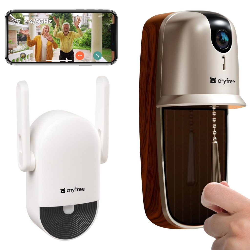 Video Doorbell Wireless with Chime,Supports 2.4/5GHz WiFi Doorbell Camera Wireless,No Month