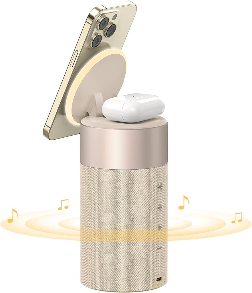 COLSUR Bluetooth Speaker, Wireless Charger, Bluetooth Speakers with Night Light