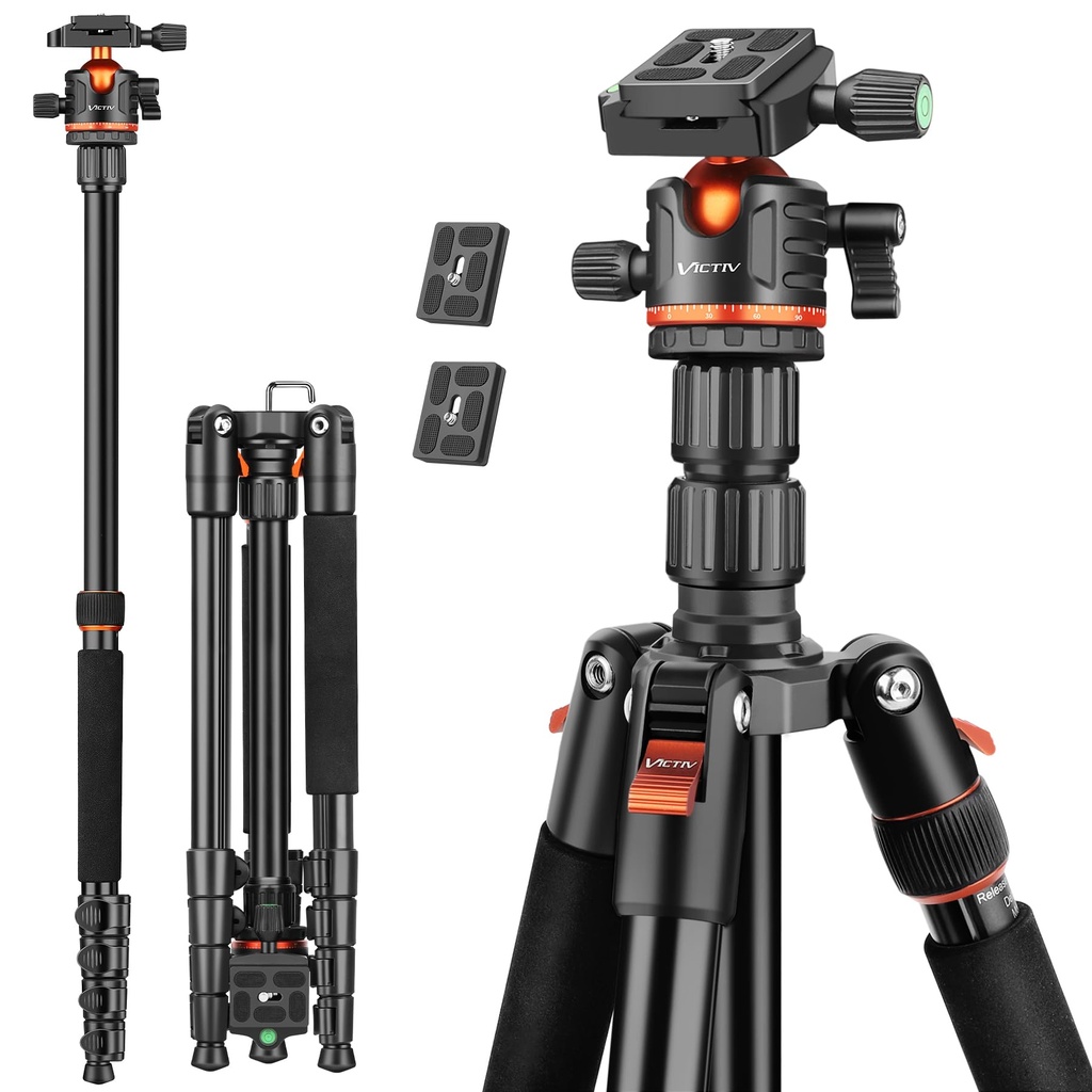 Victiv 78"/ 198cm Camera Tripod for Canon Sony Nikon, DSLR Tripod Lightweight with Monopod