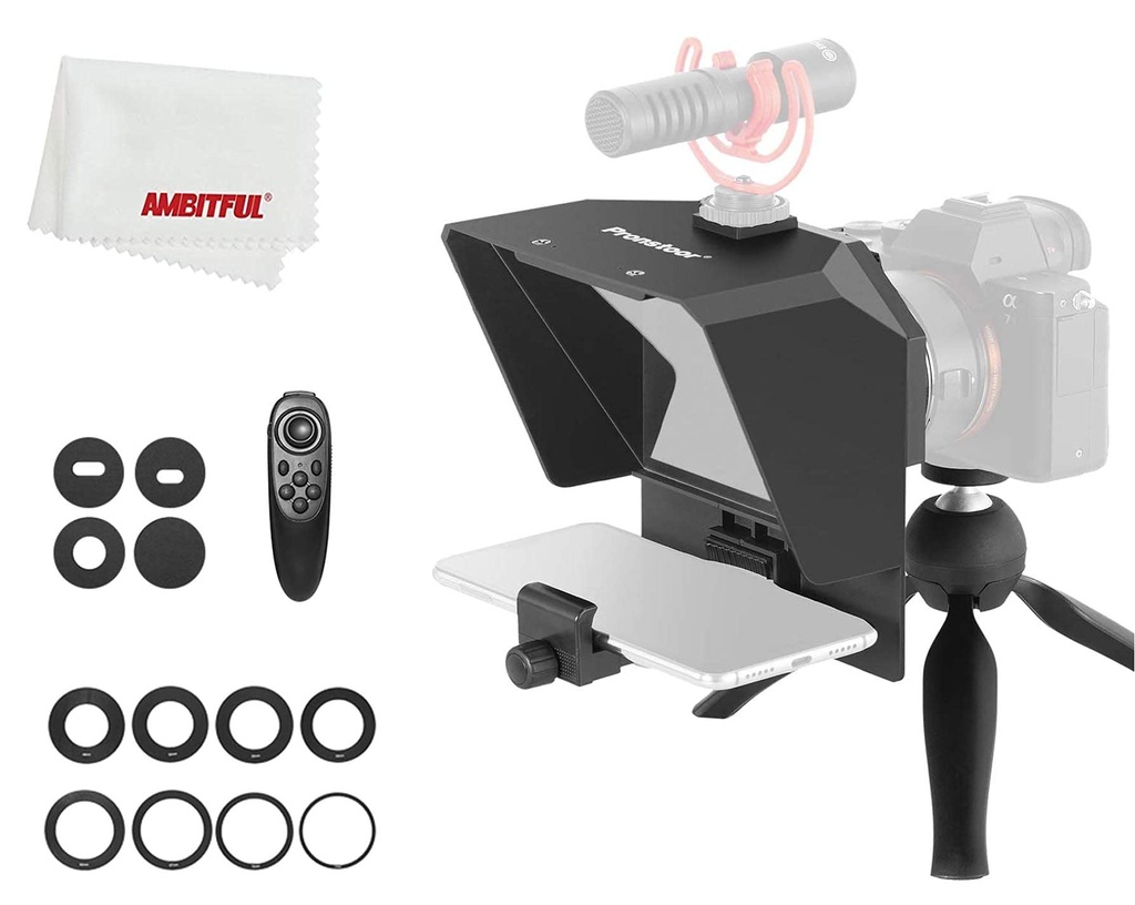 PRONSTOOR Teleprompter Kit Portable Inscriber Mobile Phone Teleprompter Artifact Video