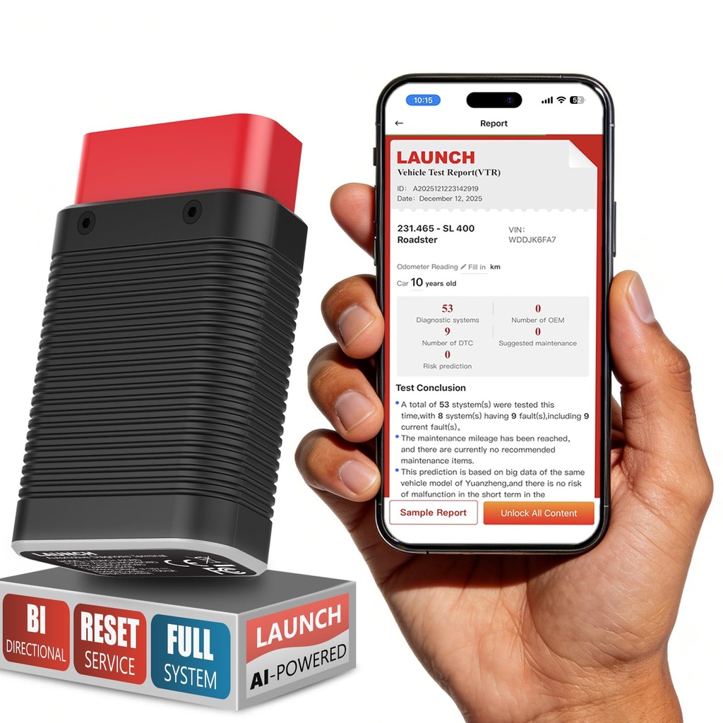 LAUNCH AIOBD AI-Powered Bluetooth OBD2 Scanner Full System AI-Assisted Diagnostic Tool OBD
