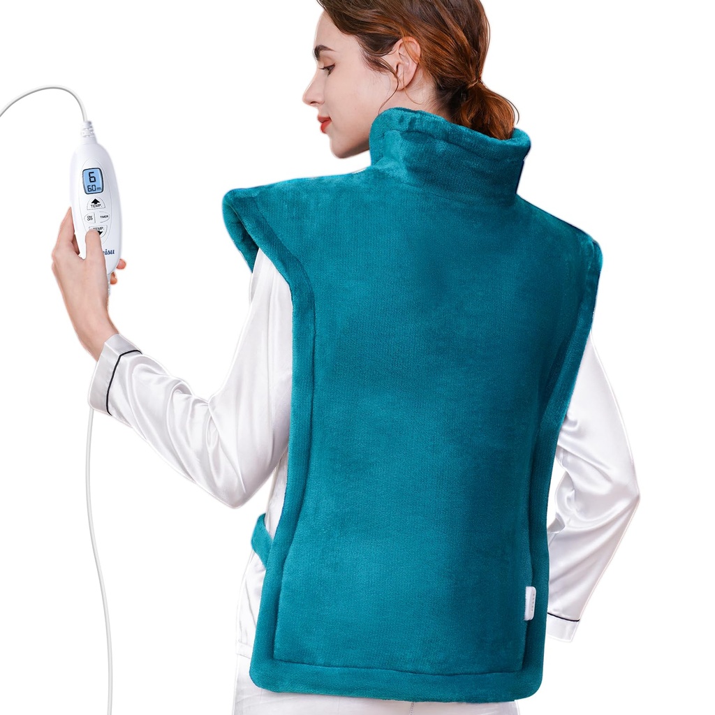 KNQZE Electric Heating Pads for Back Neck Shoulders Pain Relief, Heated Body Warmer, Weighte