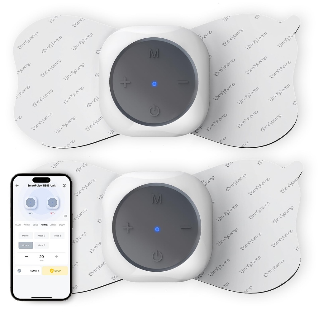 Comfytemp Wireless Dual Channel TENS Machine, Smart TENS Units with APP & Button Control, Up