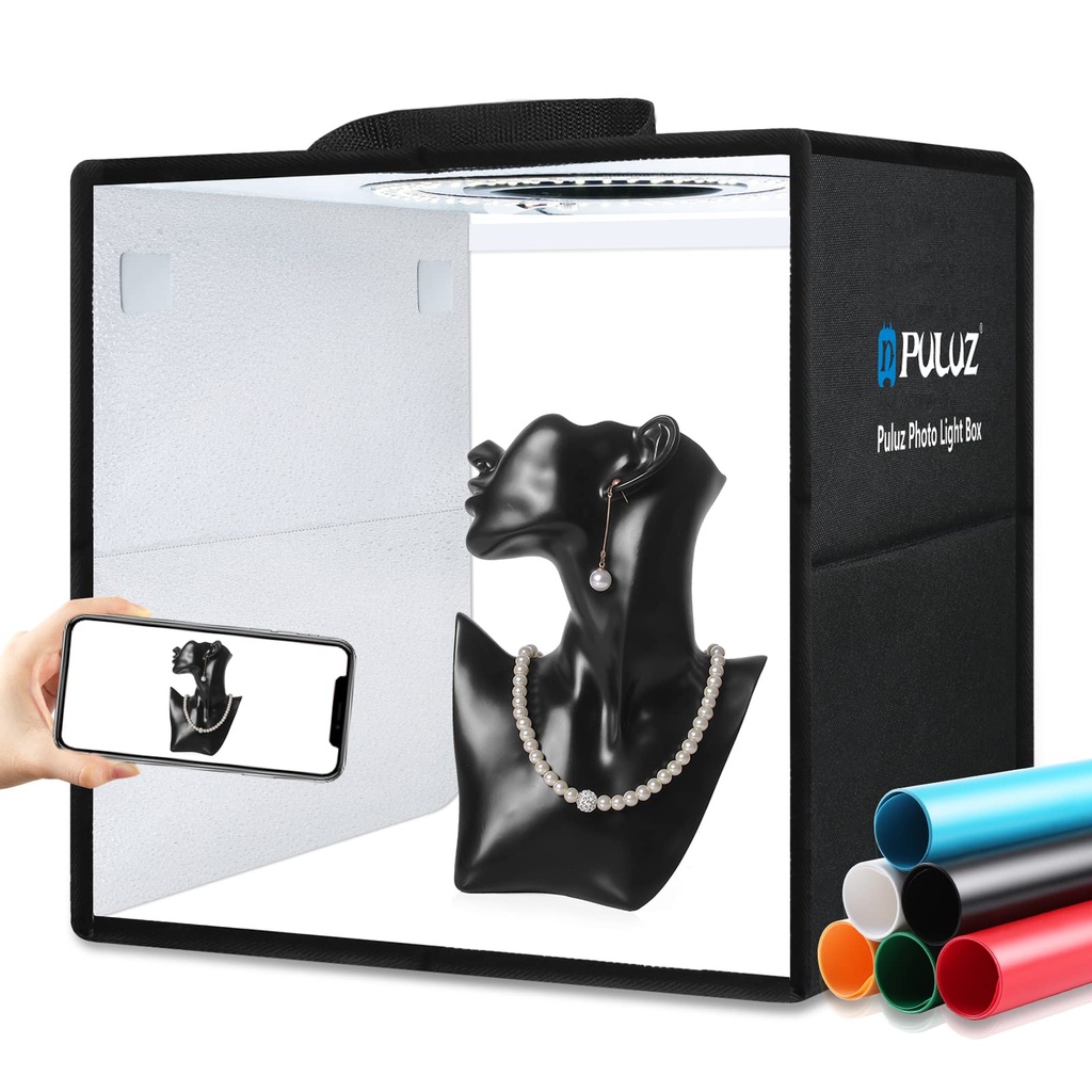 PULUZ Light box Photography,12"x12" Professional Dimmable Photo Studio Box Tent Kit with CR