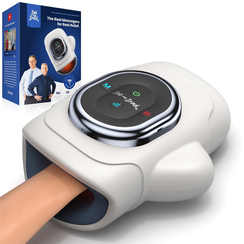 BOB AND BRAD Fathers Day Dad Gifts, Hand Massager with Heat and Compression, Individual Fing