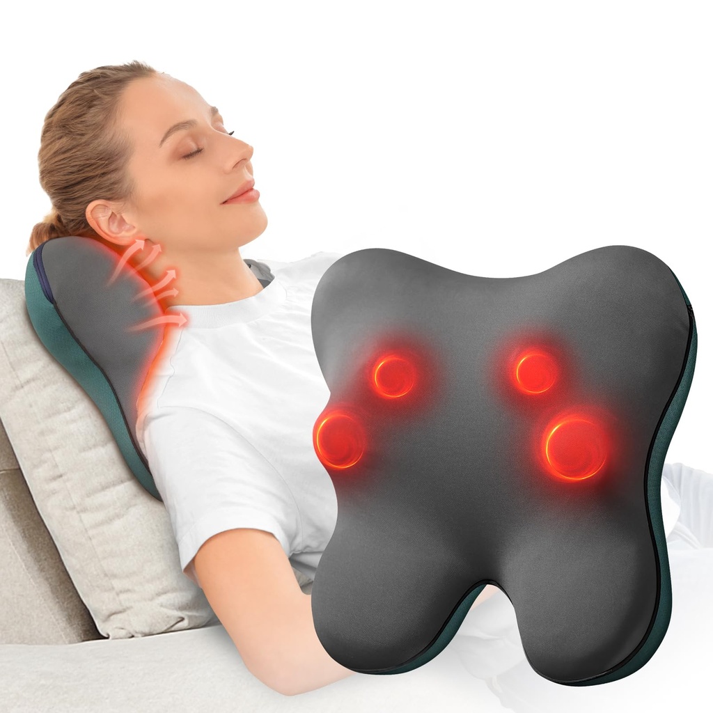 BOB AND BRAD Back Massager with Heat, EZBack Corded Shiatsu Deep Tissue Neck and Shoulder Ma