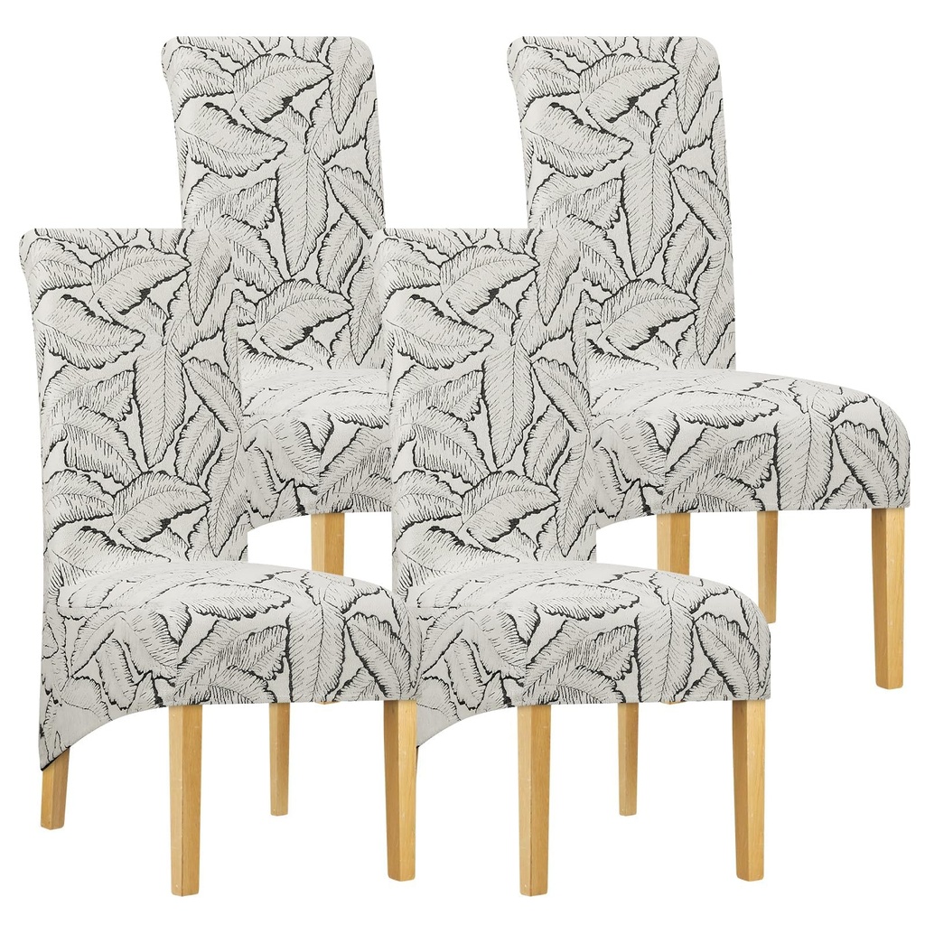 Leorate Hight Back Dining Chair Covers - Thickened Printed Fabric Large Dining Chair Slipcover