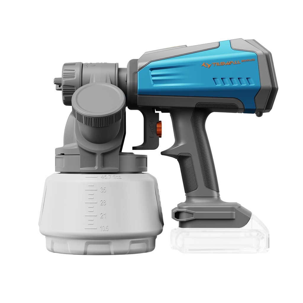 Tilswall Brushless Motor Fence Cordless Electric Paint Sprayer Gun, Compatible with Dewalt 1