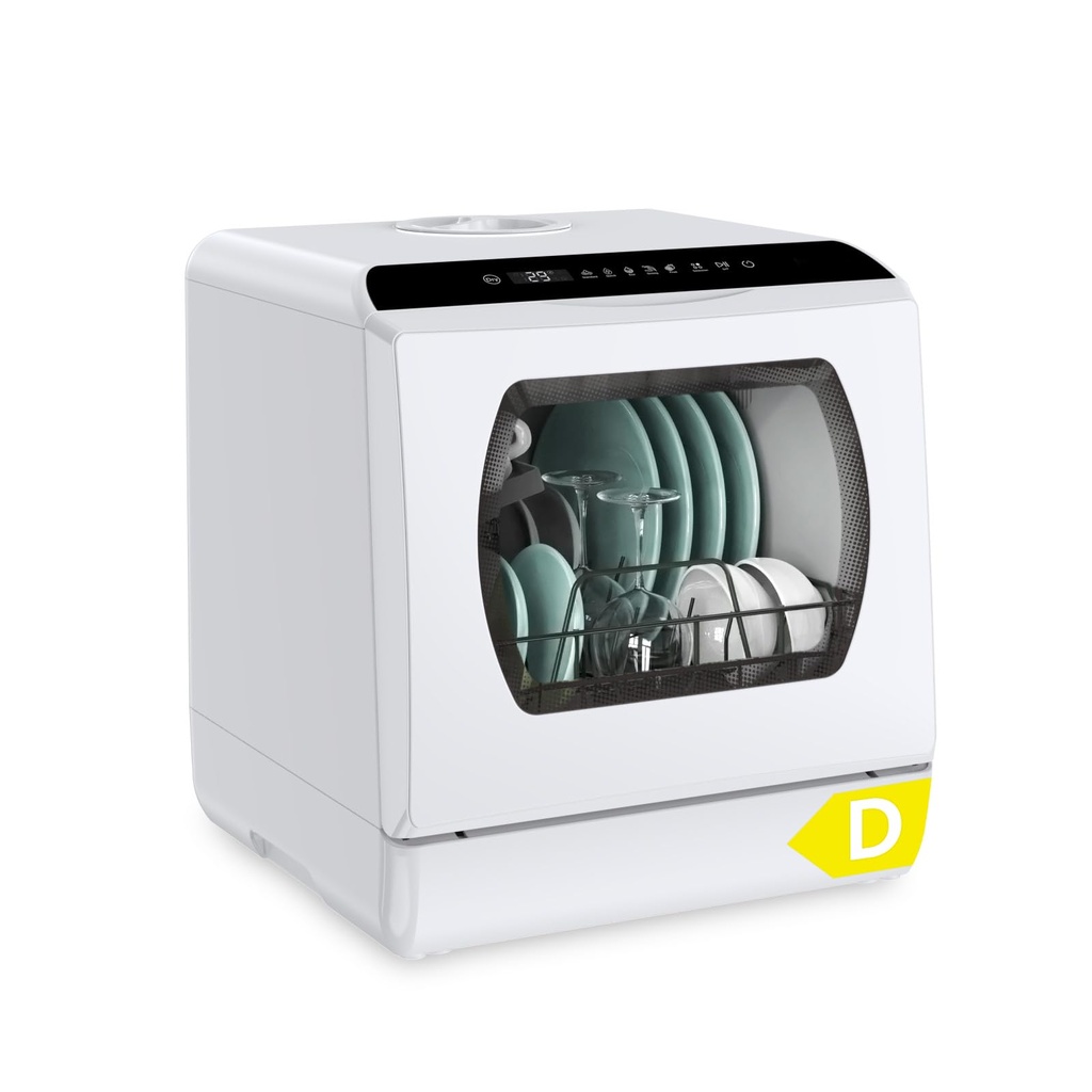 Hermitlux Table Top Dishwasher for 5 Place Settings (5L Tank), Tabletop Dishwasher no Plumber
