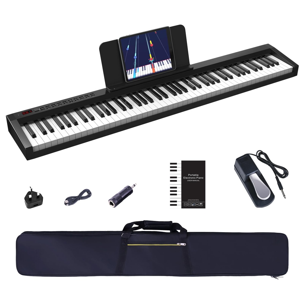 OYAYO Digital Piano 88 Weighted Keys with Stand Full Size keyboard Bluetooth MIDI Function