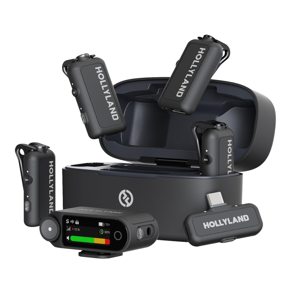 Hollyland LARK MAX 2 Combo-4 Person Version, Wireless Lavalier Microphone, Tailored 
