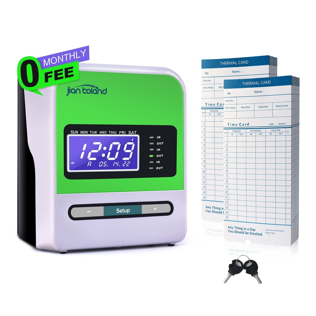 Elebinke Clocking In Machine for Employees, Small Business Time Punch Clock, Automatic 