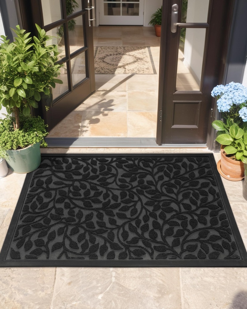COLOR&GEOMETRY 60x90cm Door Mat Outdoor Non Slip Heavy Duty, Front door mat outside to Catc