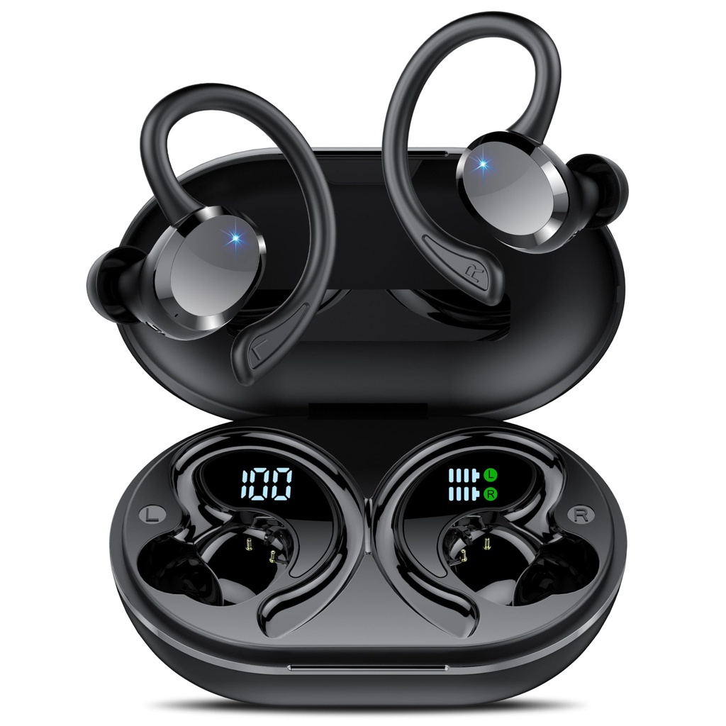 Wireless Earbuds Sport, New Bluetooth 5.4 Headphones with Earhooks, 68H Bluetooth Ear Buds
