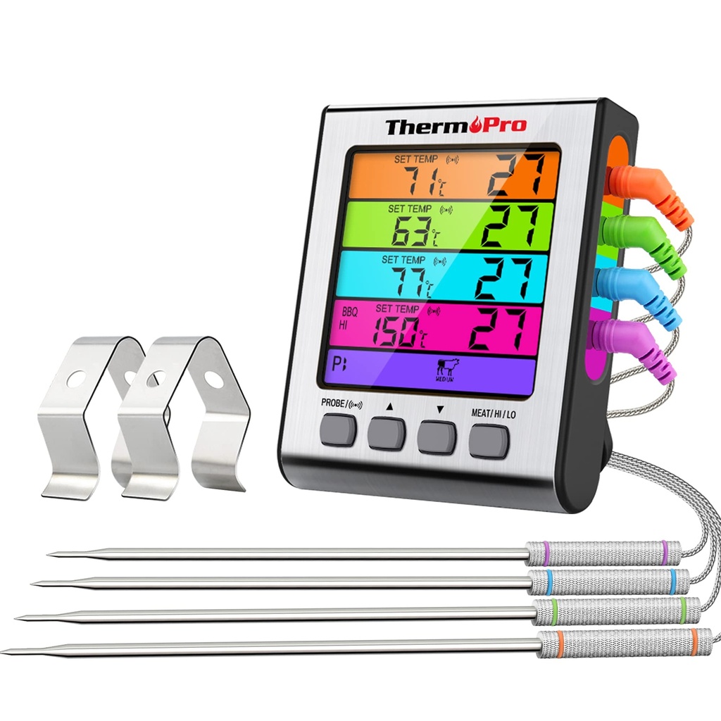 ThermoPro TP17H Digital Meat Thermometer Kitchen Cooking Thermometer with 4 Colourful Tempe