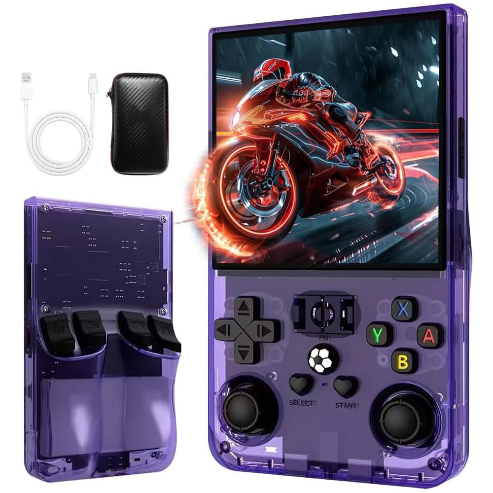 R36MAX Retro Handheld Game Console, Retro Gaming Console with 128G Built-in 22000+ Classic 