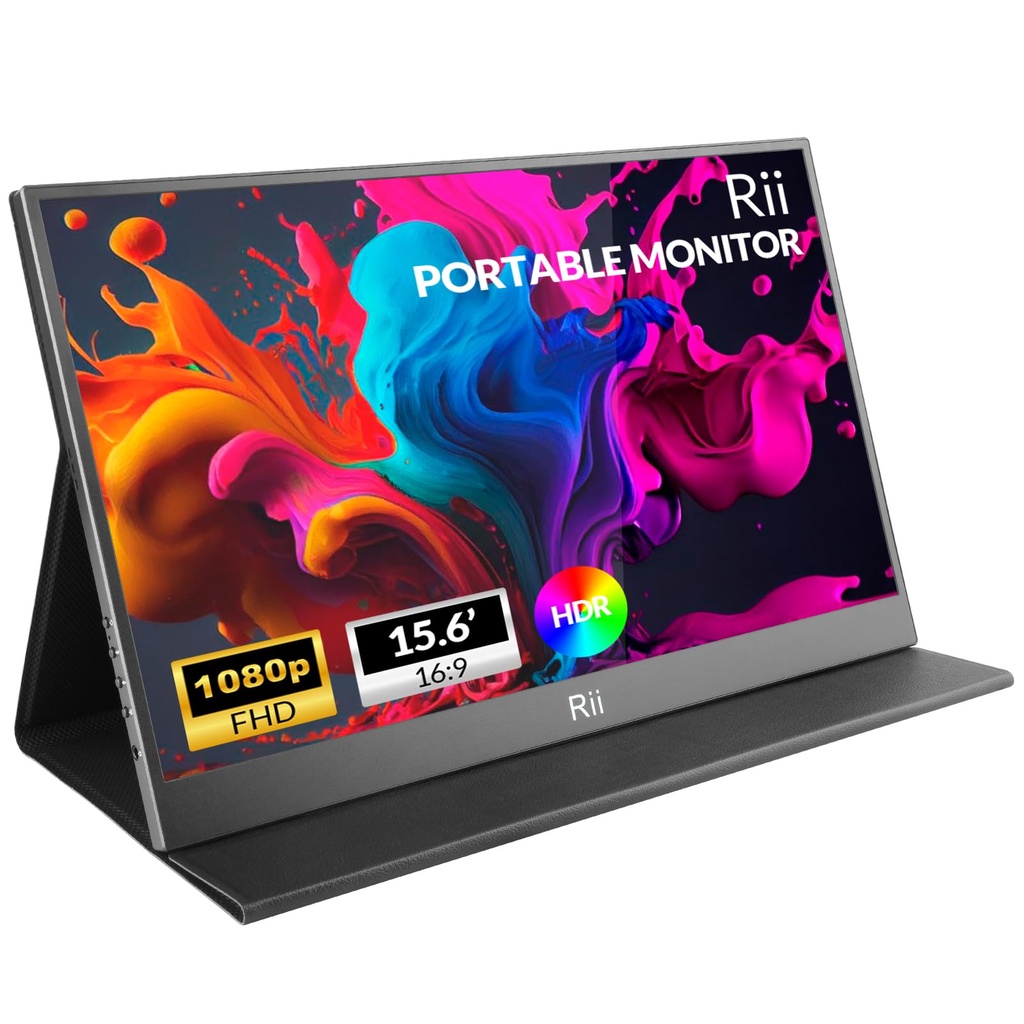 Rii Portable Monitor, 15.6 Inch 1920 x 1080 Full HD IPS Portable Monitor