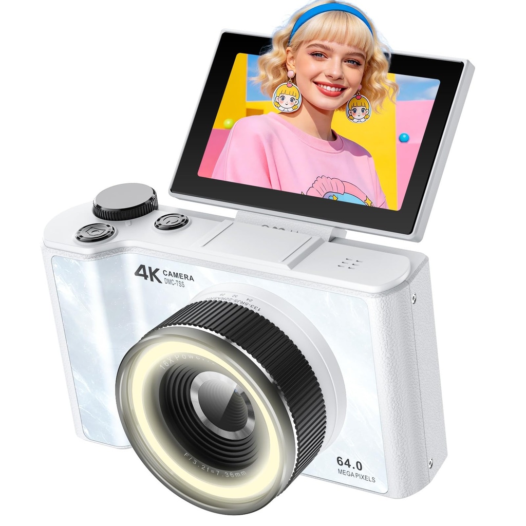 W&O Digital Camera for Vlogging Photography, Autofocus Compact Digital Cameras 