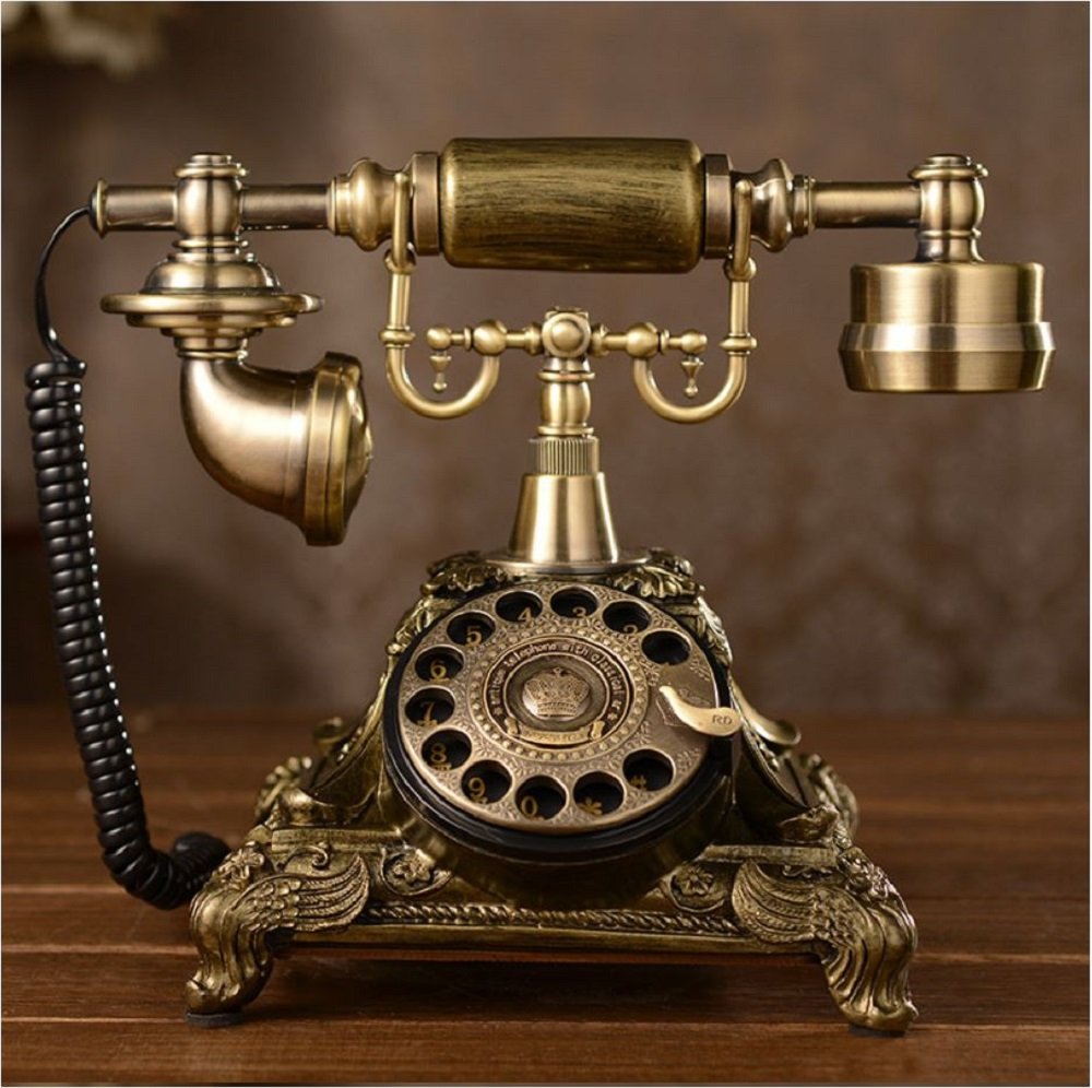 Tikwisdom Resin imitation copper Vintage Style Rotary Retro old fashioned Rotary Dial Home