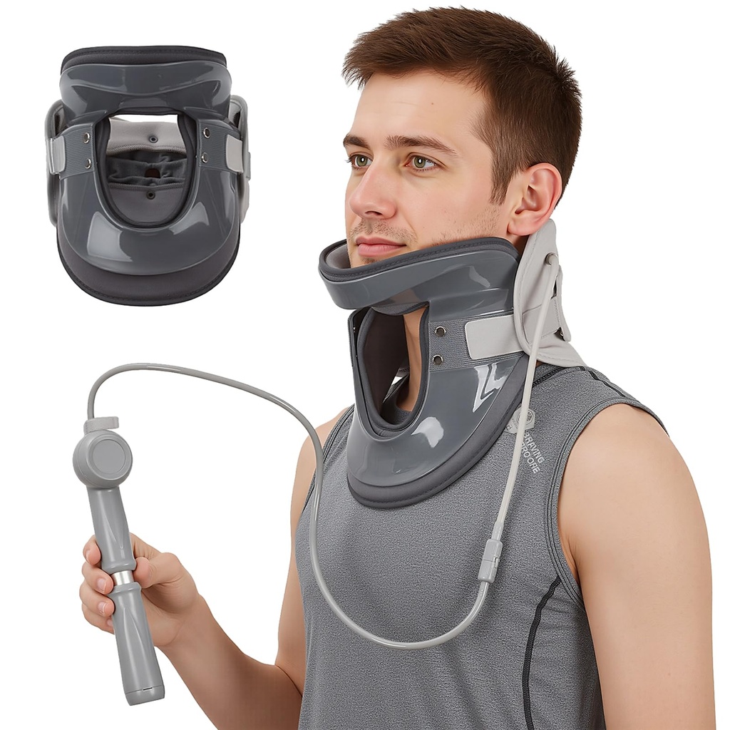 Cervical Neck Traction Device, Inflatable Neck Stretcher for Pain Relief, Adjustable Cervica